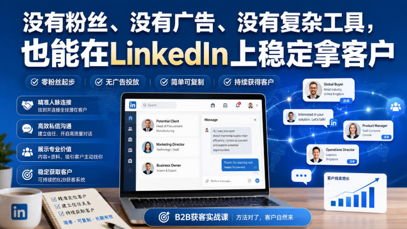 没有粉丝、没有广告、没有复杂工具，也能在LinkedIn上稳定拿客户【原创双语字幕】-大米网创