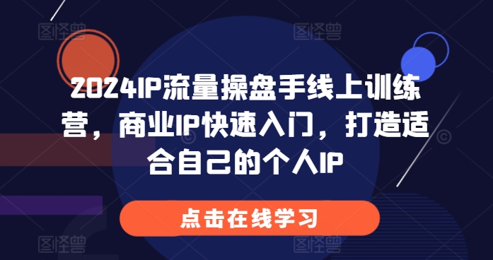 2024IP流量操盘手线上训练营，商业IP快速入门，打造适合自己的个人IP-大米网创