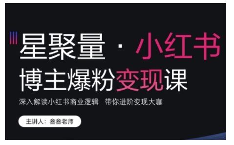 小红书博主爆粉变现课，深入解读小红书商业逻辑，带你进阶变现大咖-大米网创