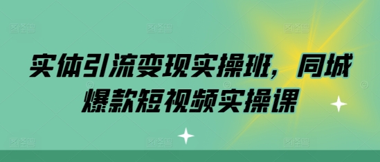 实体引流变现实操班，同城爆款短视频实操课-大米网创