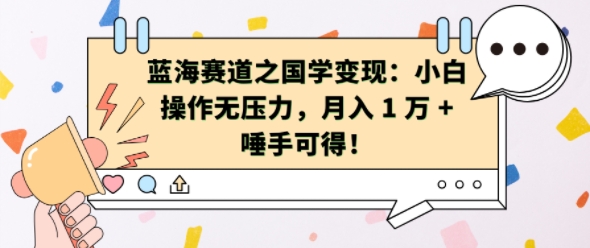 蓝海赛道之国学变现：小白操作无压力，月入 1 W + 唾手可得【揭秘】-大米网创