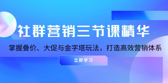 社群营销三节课精华：掌握叠价、大促与金字塔玩法，打造高效营销体系-大米网创